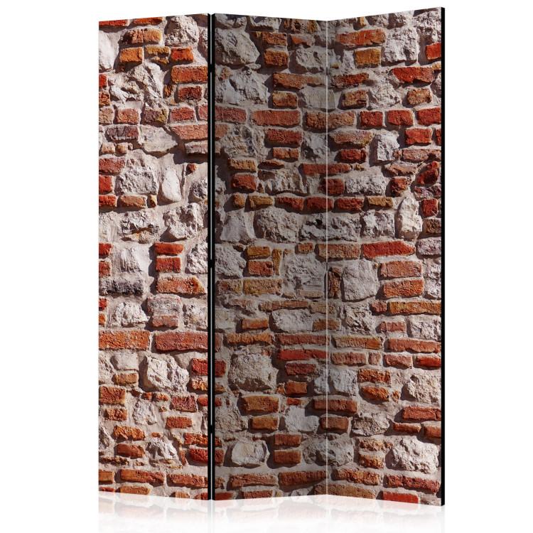 Room Divider Brick Epoch (3-piece) - simple composition in an old red wall