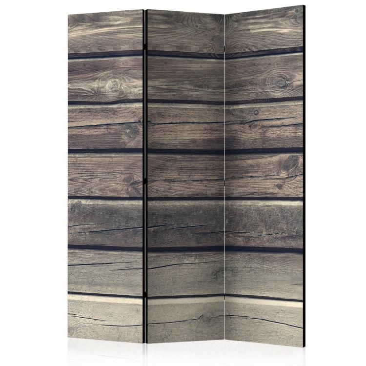 Room Divider Rustic Style (3-piece) - composition in brown wooden planks
