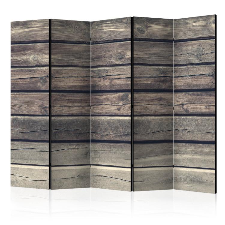 Room Divider Rustic Style II (5-piece) - composition in horizontal brown planks