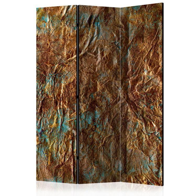 Room Divider Gold of Atlantis (3-piece) - unique abstraction in warm colors