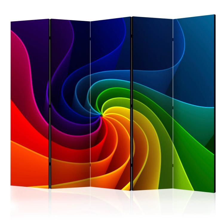 Room Divider Colorful Pinwheel II (5-piece) - rainbow unique abstraction