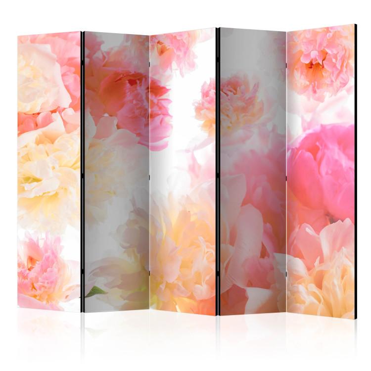 Room Divider Pastel Peonies II (5-piece) - composition with a bouquet of flowers