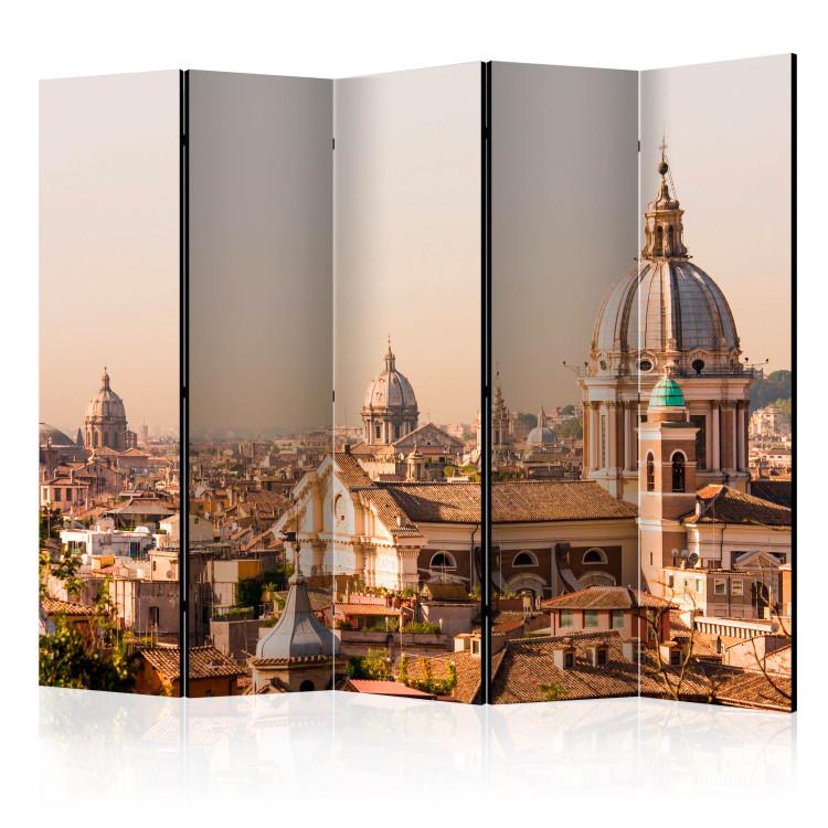 Room Divider Rome - Bird's Eye View II (5-piece) - panorama of an Italian city