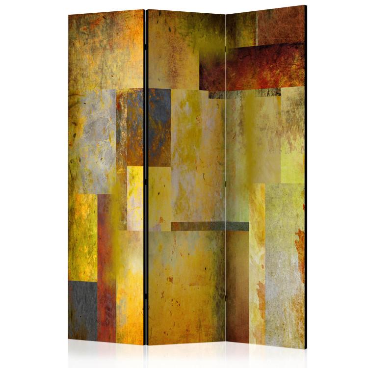Room Divider Orange Shade of Expression (3-piece) - colorful abstraction