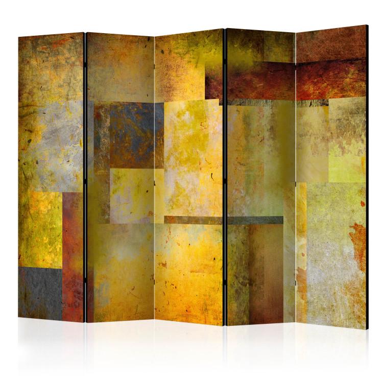 Room Divider Orange Shade of Expression II (5-piece) - colorful abstraction