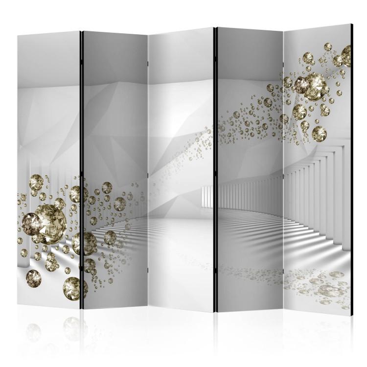 Room Divider Diamond Corridor II (5-piece) - illusion with geometric figures