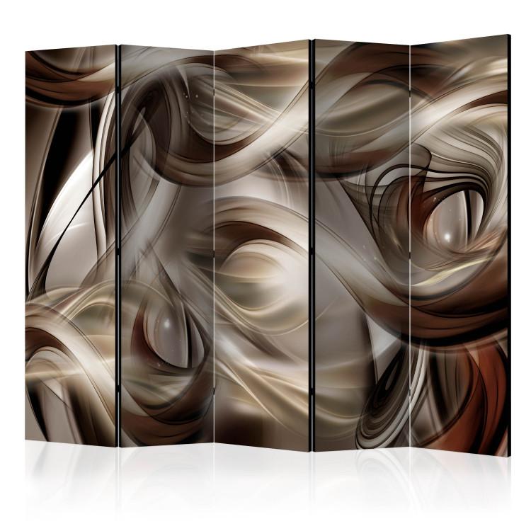Room Divider Brown Elegance II (5-piece) - elegant smoke-like illusion