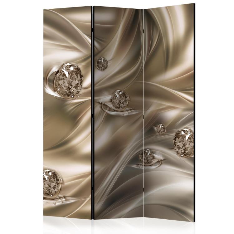 Room Divider Velvet Kiss (3-piece) - golden diamonds on a luxurious background