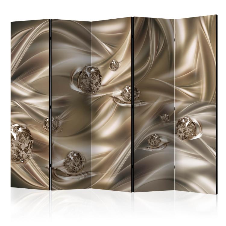 Room Divider Velvet Kiss II (5-piece) - luxurious background with golden diamonds