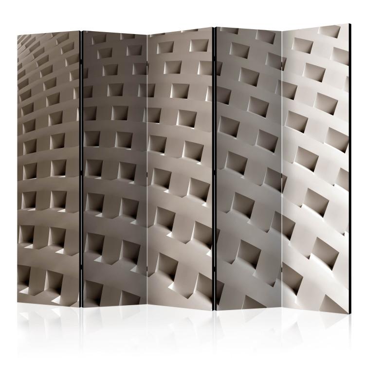 Room Divider Construction of Modernity II (5-piece) - simple beige abstraction