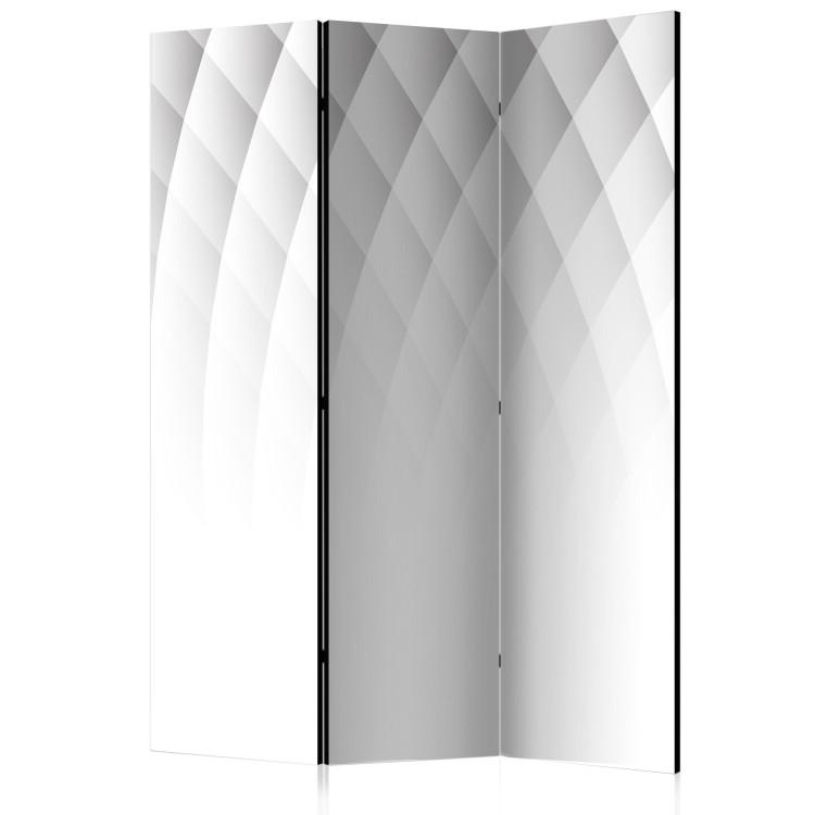 Room Divider Structure of Light (3-piece) - simple abstraction in white color