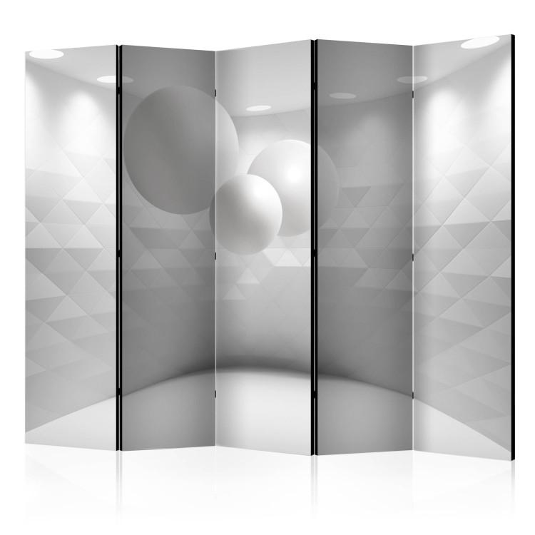 Room Divider Geometric Room II (5-piece) - white space with 3D illusion