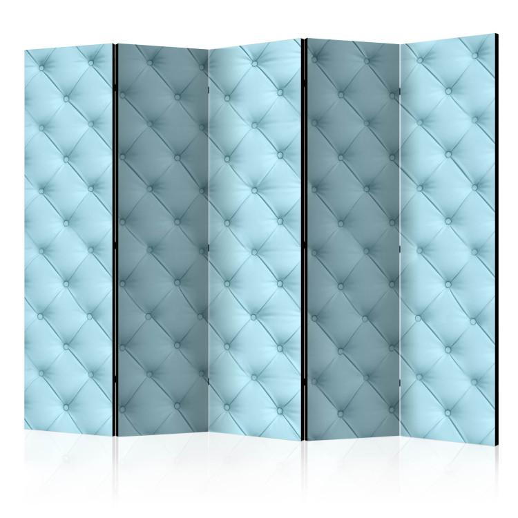 Room Divider Foam II (5-piece) - simple blue composition in quilted pattern
