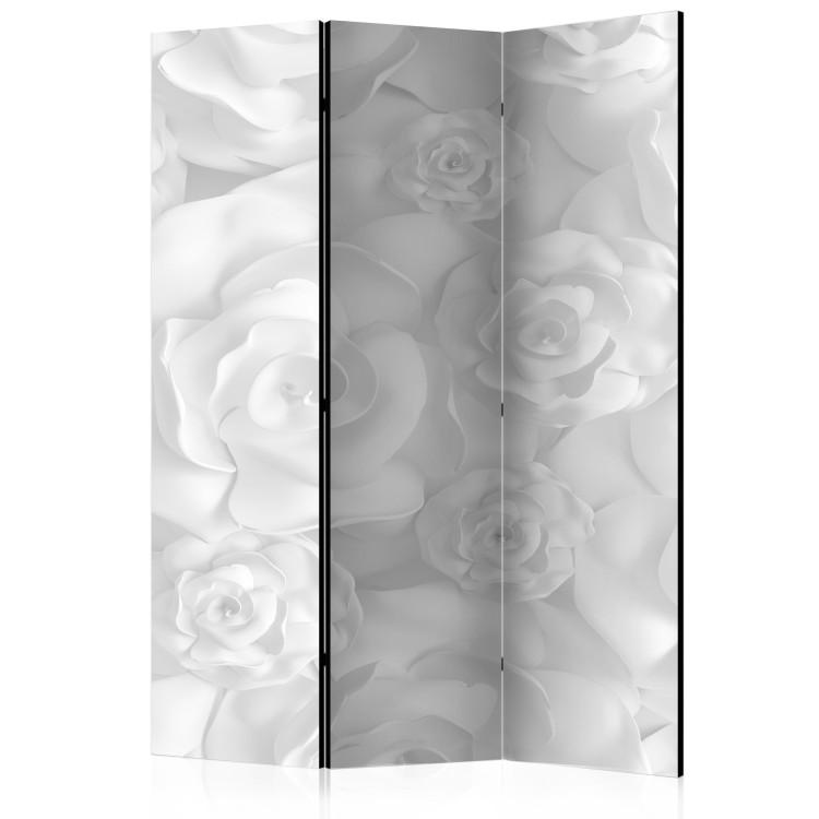 Room Divider Plaster Flowers (3-piece) - bouquet of delicate roses bathed in white