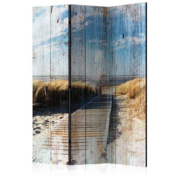 Room Divider Unforgettable Summer (3-piece) - sandy beach and clear sky