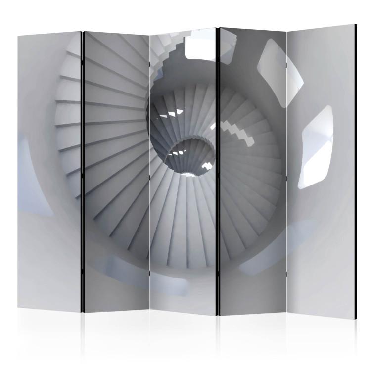 Room Divider Spiral Stairs II (5-piece) - abstraction with white architecture