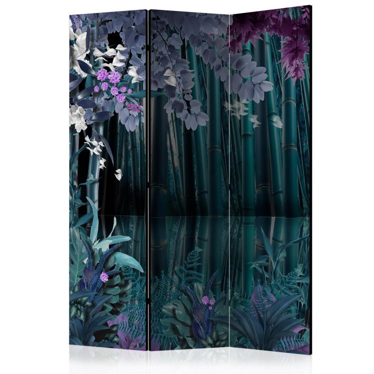Room Divider Mysterious Night (3-piece) - plant composition in feng shui style