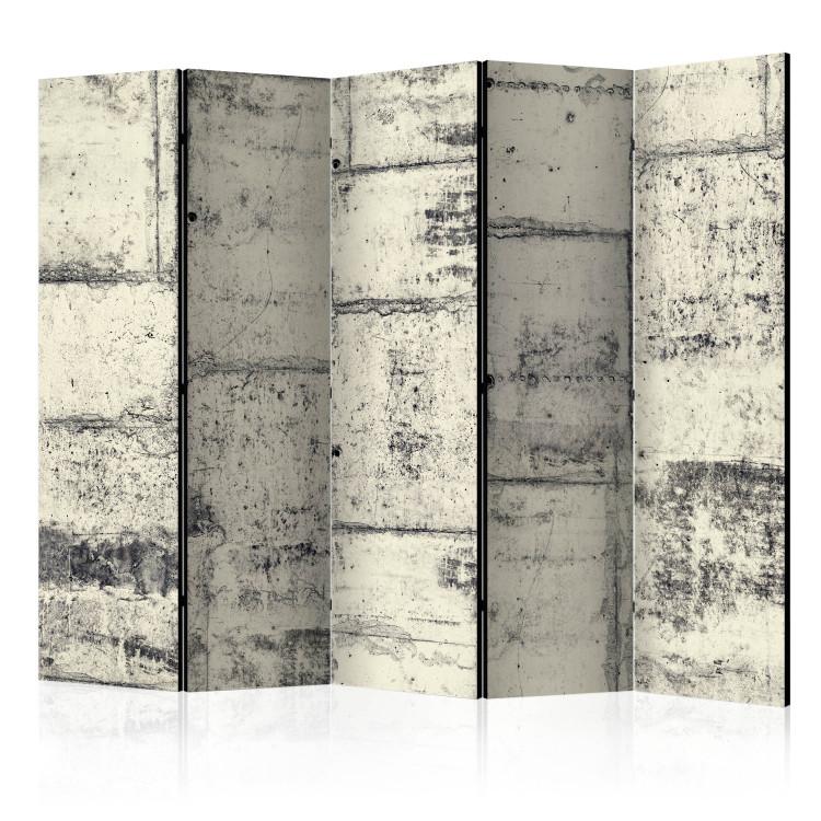 Room Divider Love the Concrete II (5-piece) - industrial concrete texture