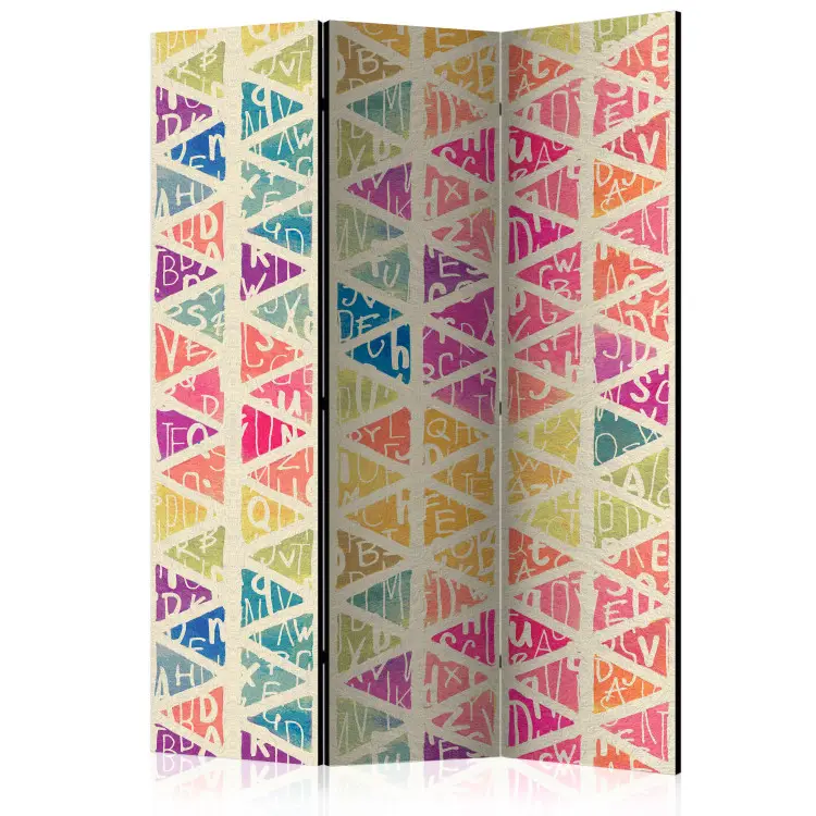 Letters and Triangles - colorful geometric composition