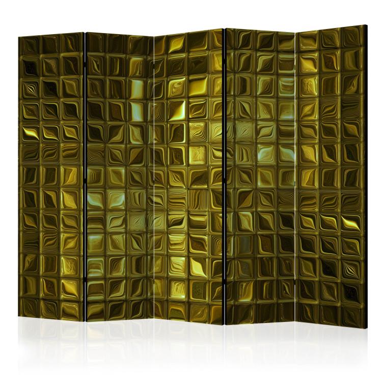 Room Divider Golden Glow II (5-piece) - elegant mosaic composition