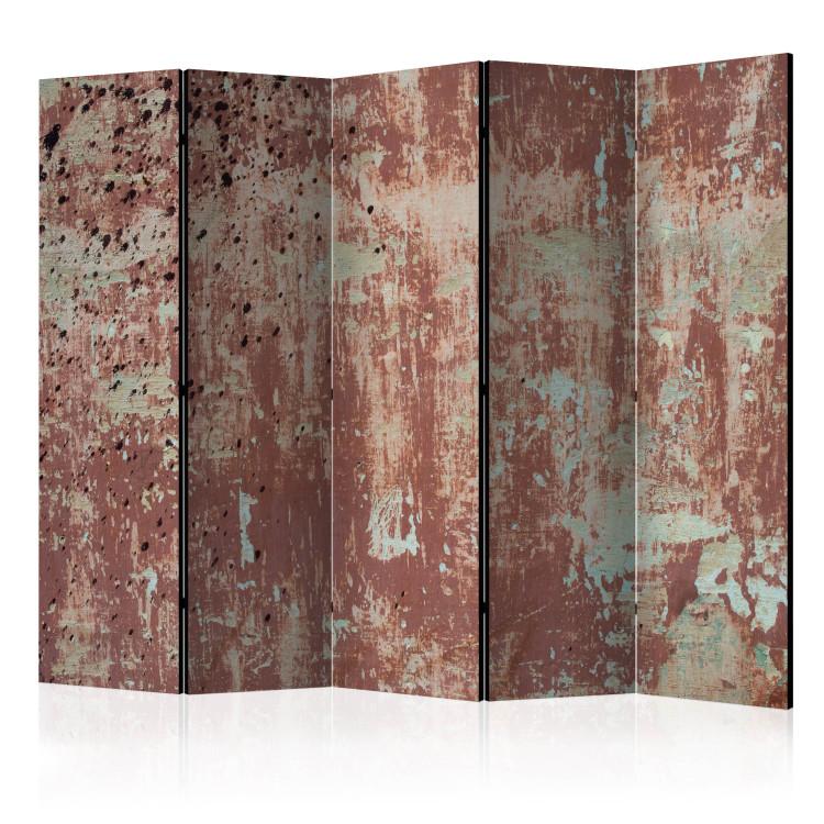 Room Divider Streets in the Rain II (5-piece) - industrial background with tin texture