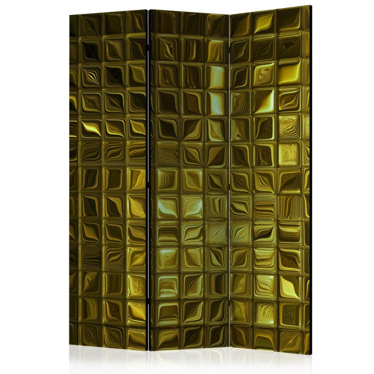 Room Divider Golden Glow (3-piece) - elegant mosaic of shiny tiles