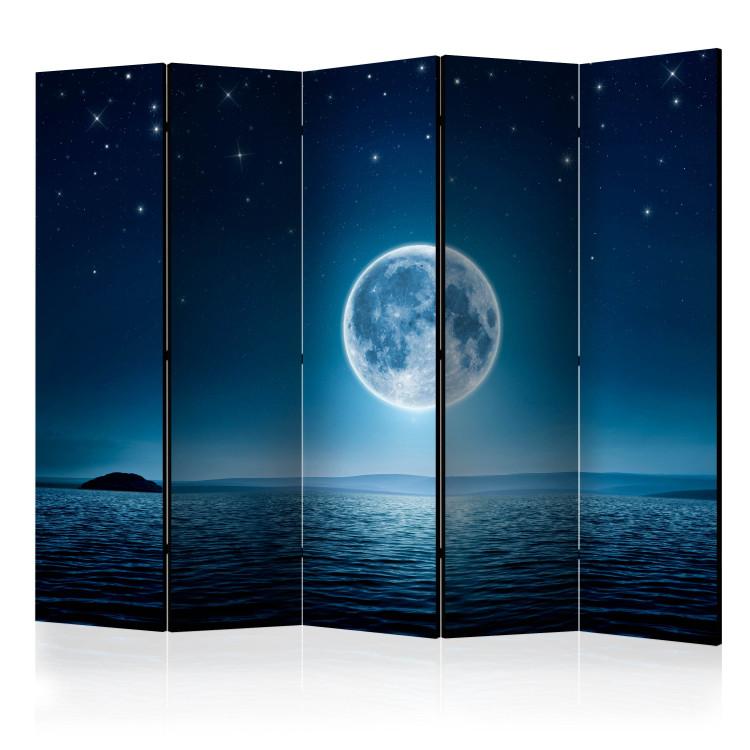 Room Divider Moonlit Night II (5-piece) - landscape of sky and calm sea