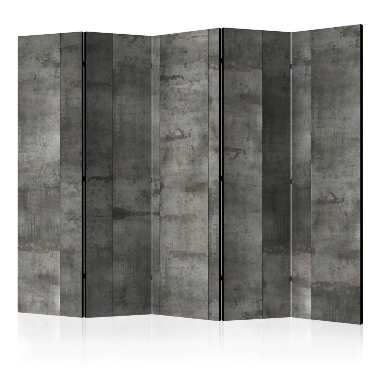 Room Divider Steel Pattern II (5-piece) - industrial composition in gray background