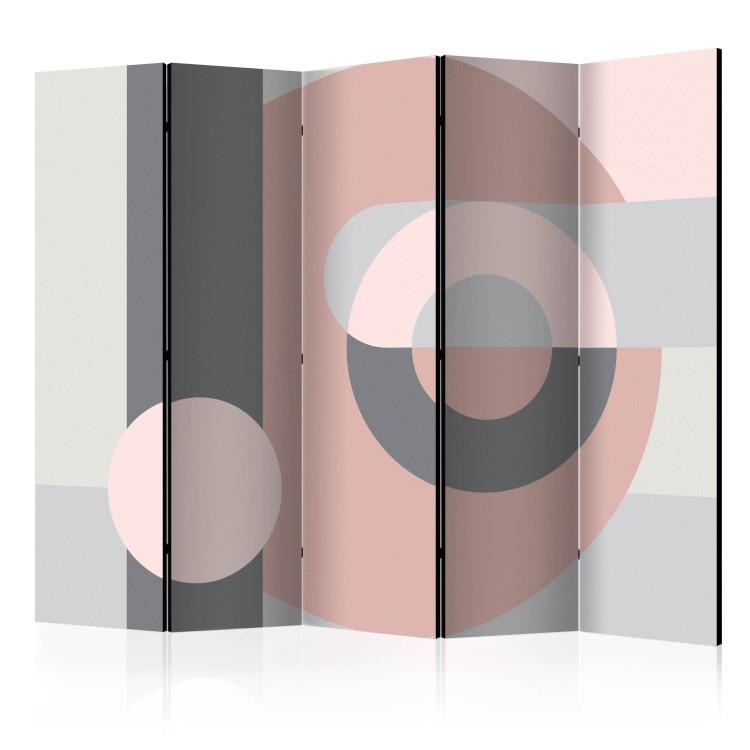 Room Divider Geometric Abstraction (Pink) II (5-piece) - cheerful colorful background