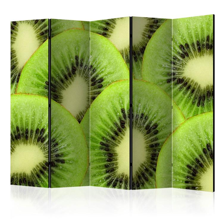 Room Divider Kiwi Slices II (5-piece) - green composition with juicy fruits