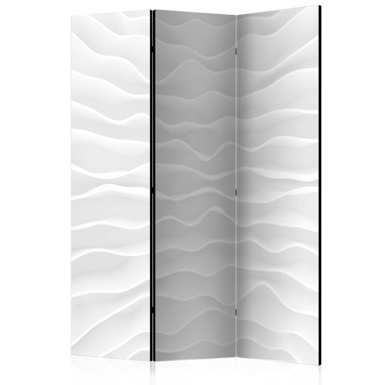 Room Divider Origami Wall (3-piece) - oriental abstraction in white color