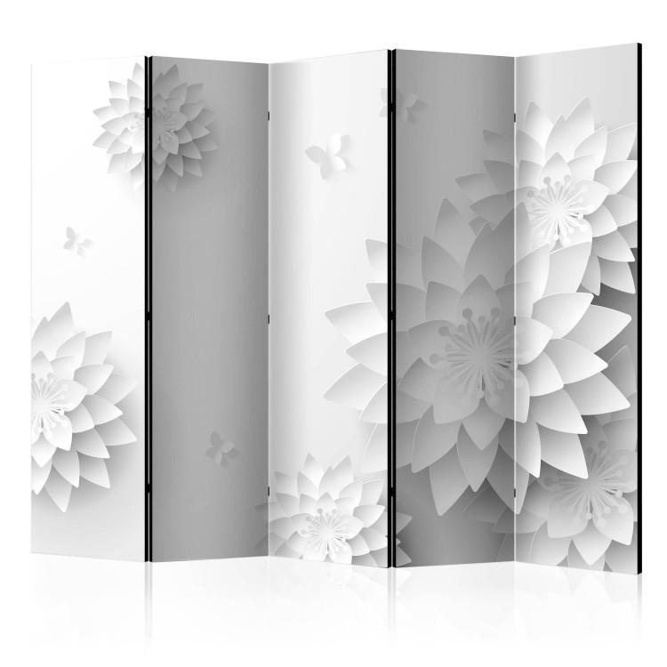 Room Divider Oriental Flowers II (5-piece) - abstraction with floral motif