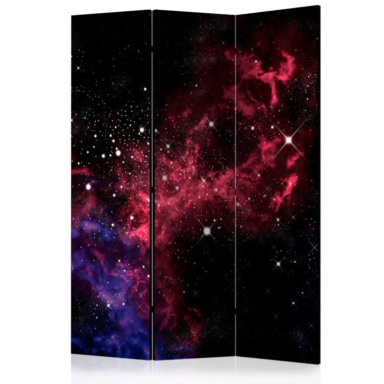 Room Divider Cosmos - Stars (3-piece) - universe in black and red