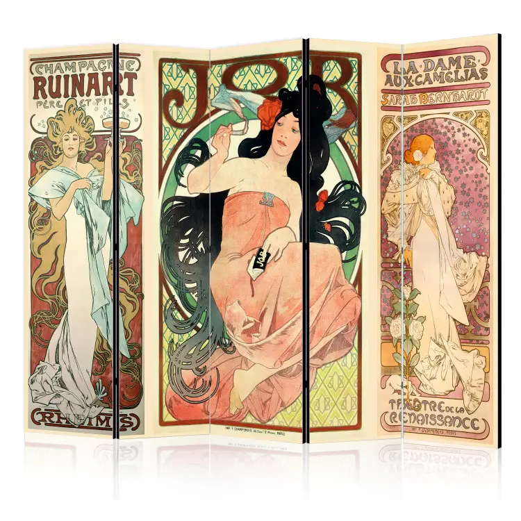 Alphonse Mucha: Women II - colorful pattern with inscriptions