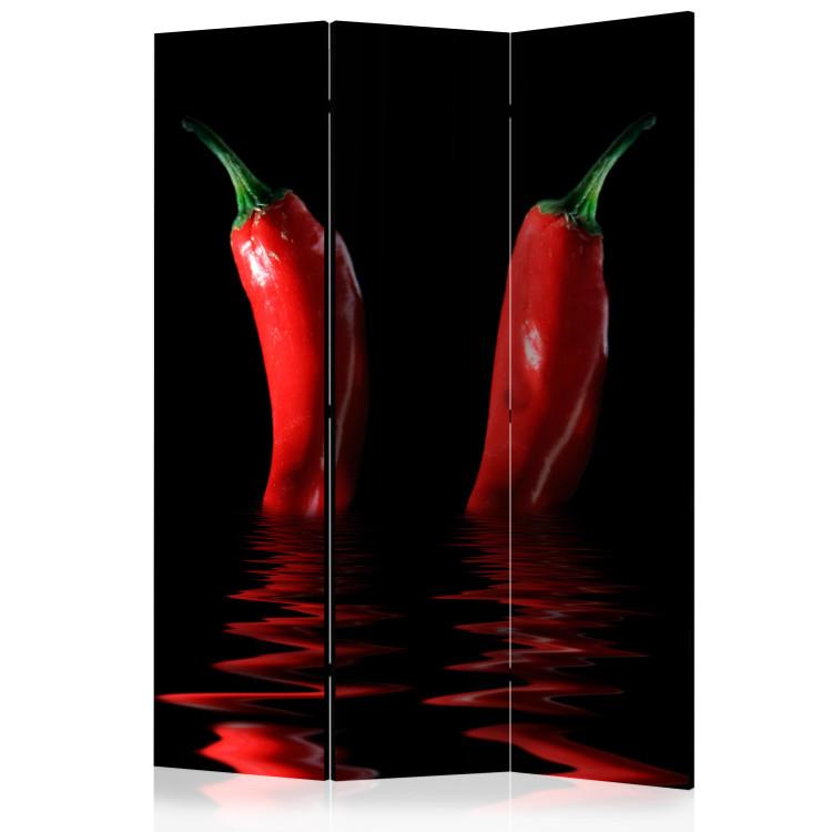 Room Divider Chili Pepper (3-piece) - three fiery vegetables submerged in water