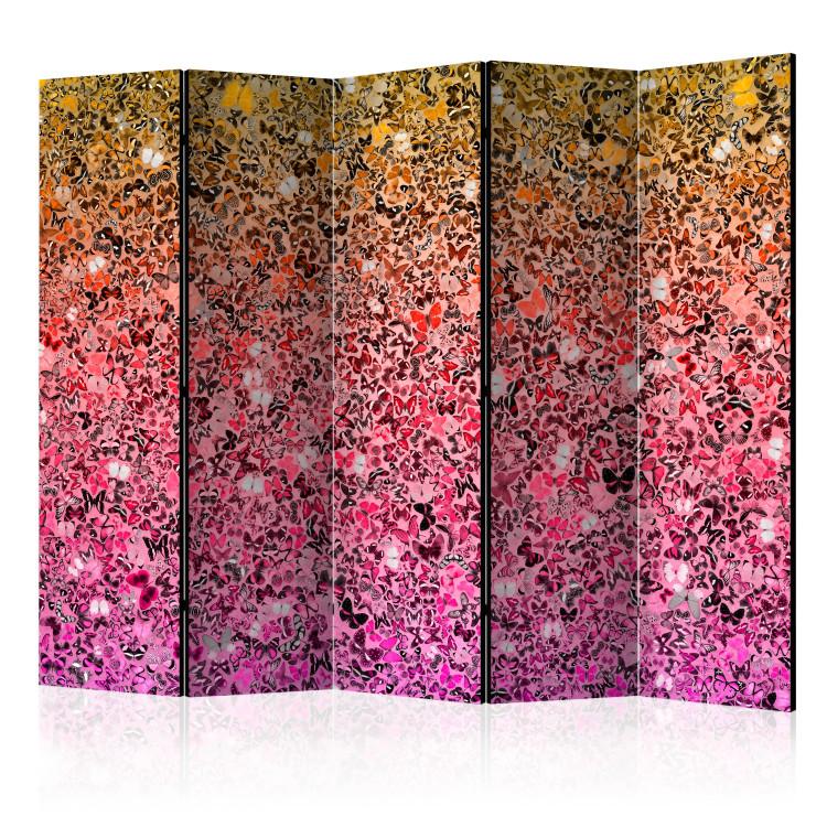 Room Divider Language of Butterflies II (5-piece) - colorful mosaic of winged insects