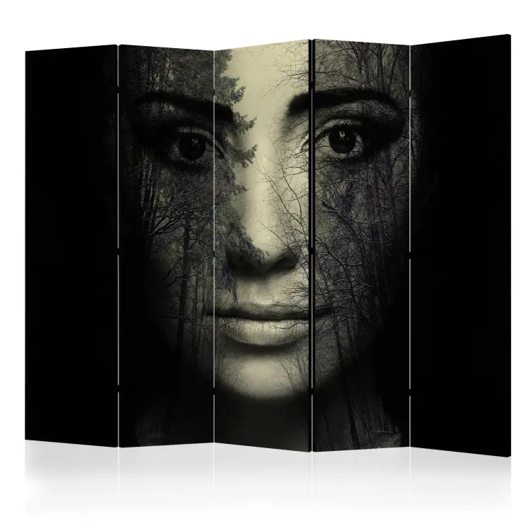 Room Divider Forest Mask II - abstraction with a woman's face and ...