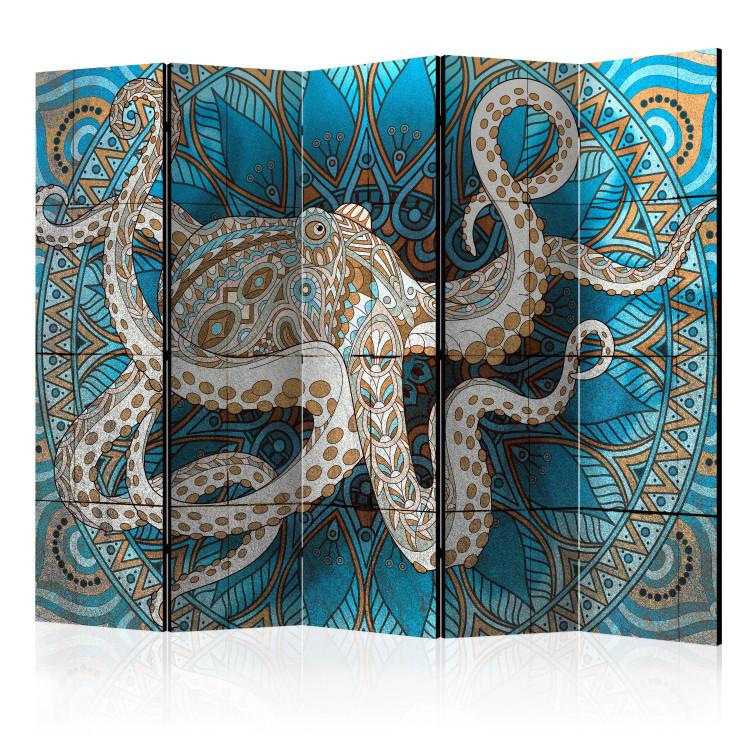 Room Divider Zen Octopus II (5-piece) - animal composition in a colorful pattern