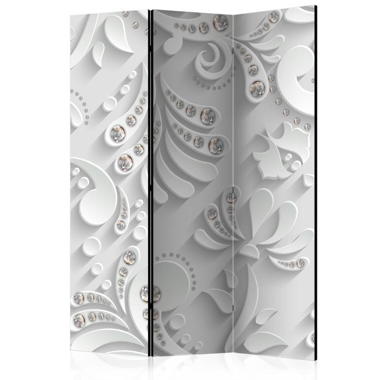 Room Divider Flowers in Crystals (3-piece) - abstraction in plant ornaments
