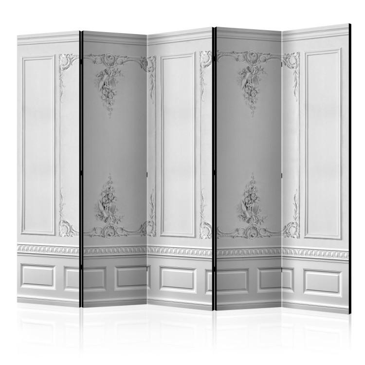 Room Divider Palace Wall II (5-piece) - elegant gray background in ornaments