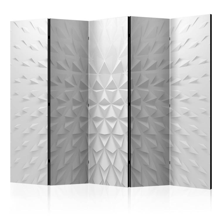 Room Divider Fortress of Illusions II (5-piece) - geometric gray 3D abstract