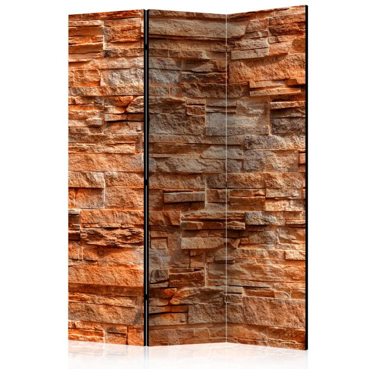 Room Divider Orange Stone (3-piece) - composition with brick texture