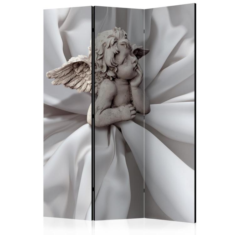 Room Divider Angelic Dream (3-piece) - sacred composition with a sculpture of a boy