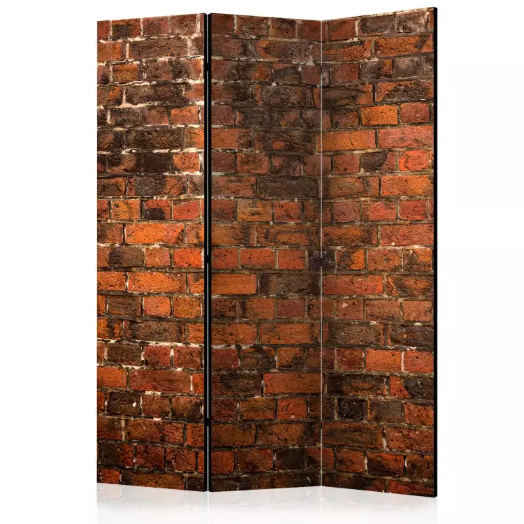Room Divider Old Wall (3-piece) - composition with red brick texture
