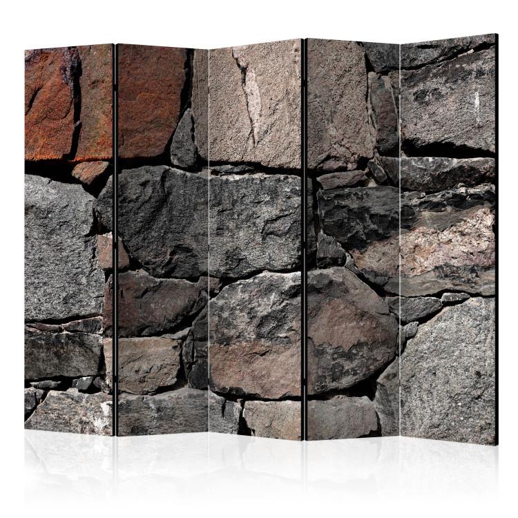 Room Divider Dark Stones II (5-piece) - composition with wall texture background