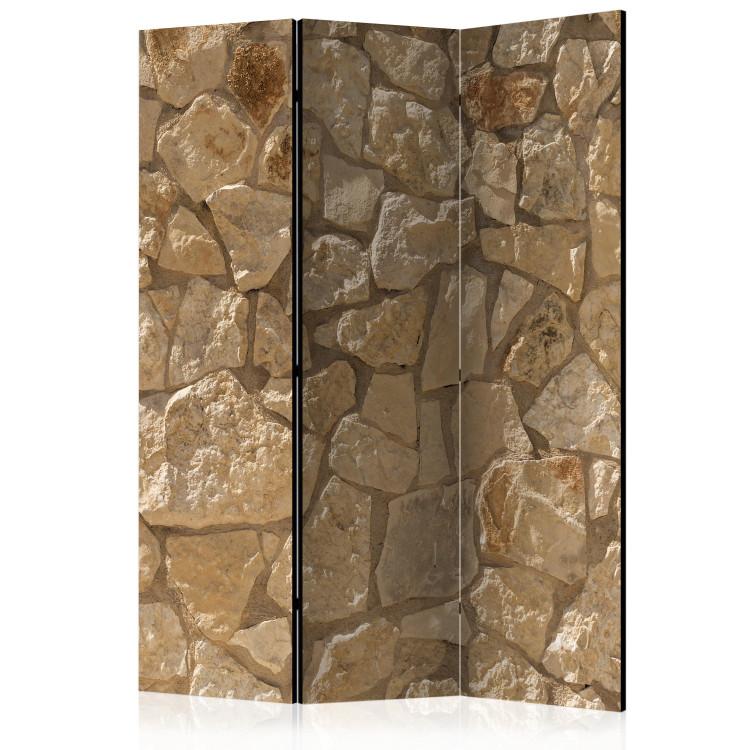 Room Divider Sunny Monolith (3-piece) - brown composition with wall texture