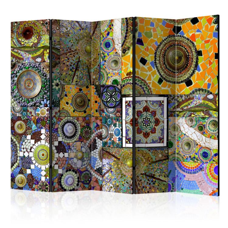 Room Divider Sunny Mosaic II (5-piece) - colorful ethnic composition