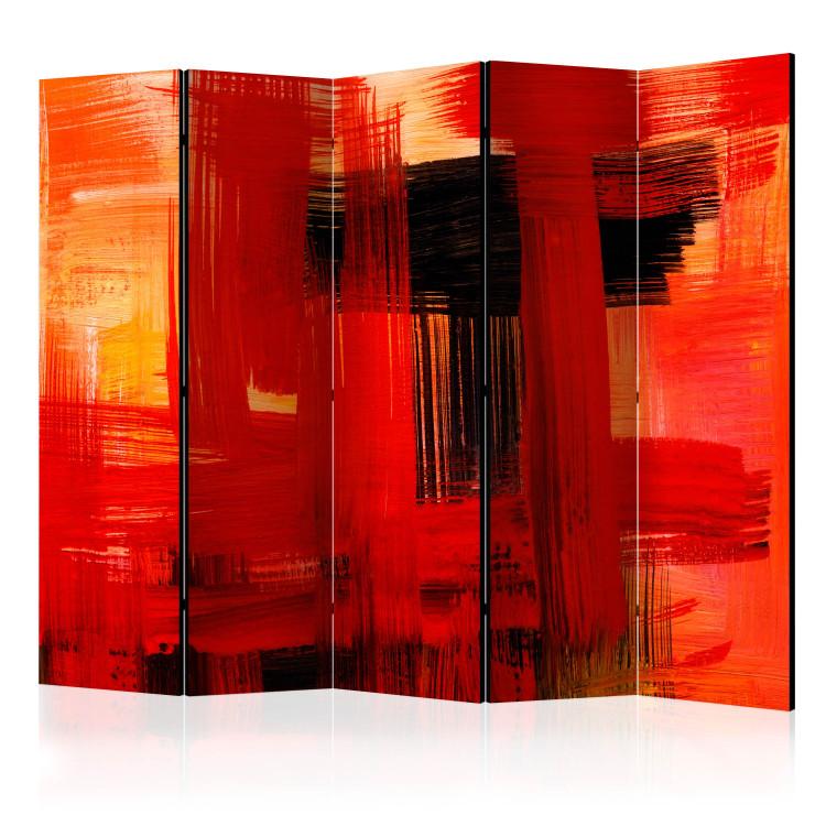 Room Divider Crimson Prison II (5-piece) - abstraction in red background