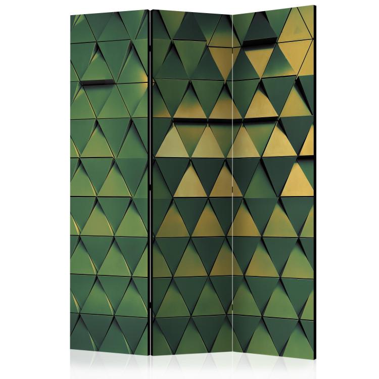 Room Divider Dragon Scales (3-piece) - shining geometric background in 3D form