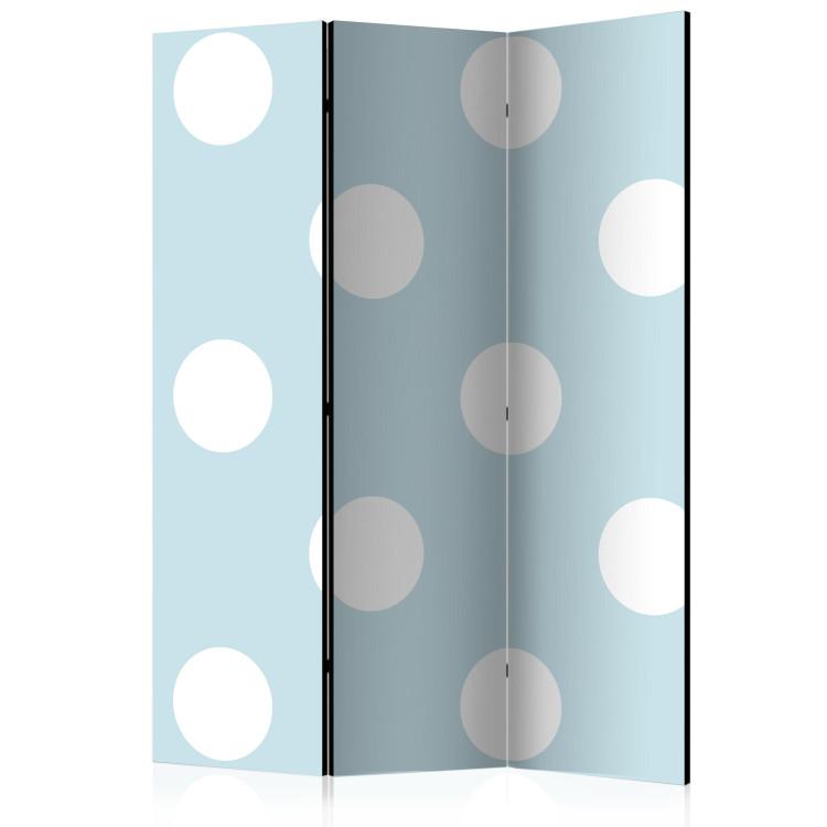 Room Divider Blue Sweetness (3-piece) - simple composition in white dots